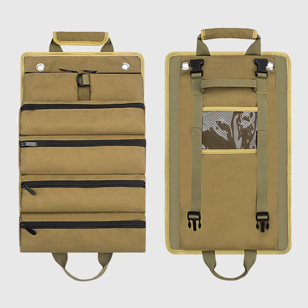 HexaGear | Heavy-Duty Tool Roll Organizer - Water-Resistant 6-Pocket Tactical Roll-Up Bag