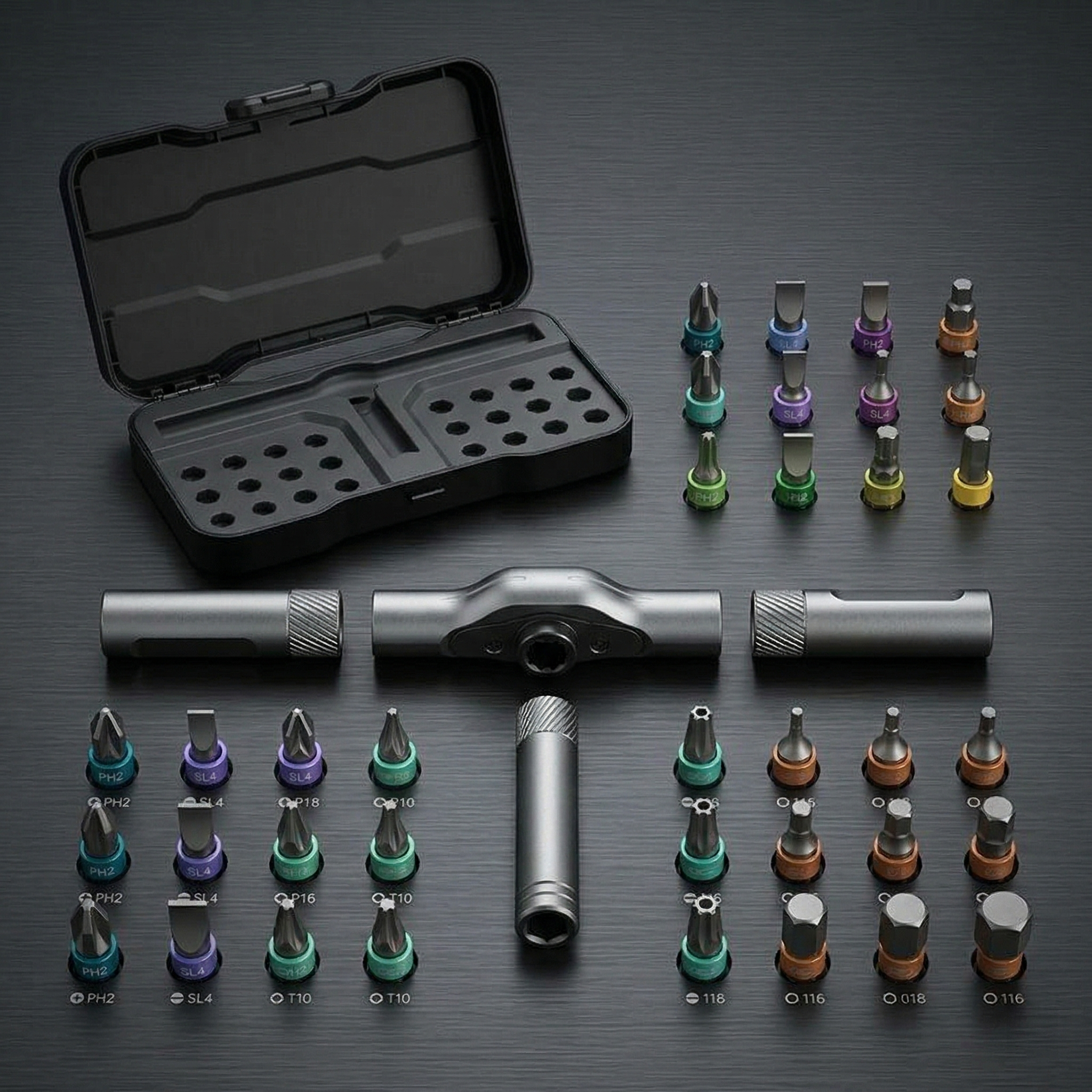HexaGear | 24-in-1 Modular Ratchet Set - CNC Aluminum Multi-Handle Precision Kit